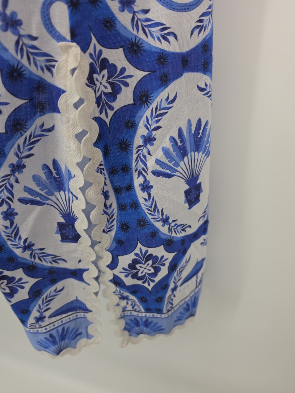 NWT IslaPayal Como Blue Cotton Monkey Print Tunic Dress L Resort Caftan Coastal - Picture 9 of 15
